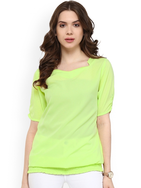 

Pannkh Women Lime Green Solid Top