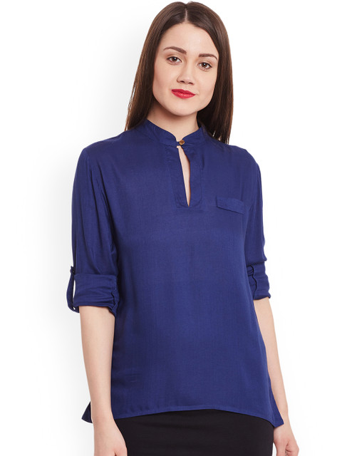 

Pannkh Women Blue Solid Top