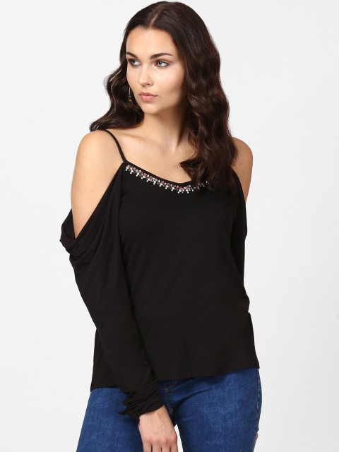 

Label Ritu Kumar Women Black Embellished Top