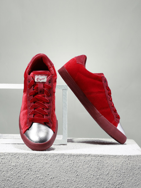 

Onitsuka Tiger Women Red & Burgundy Lawnship Sneakers