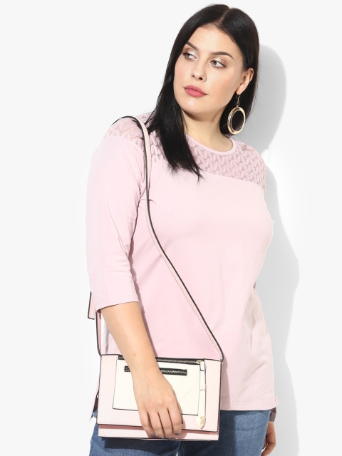 

aLL Plus Size Women Pink Solid Top