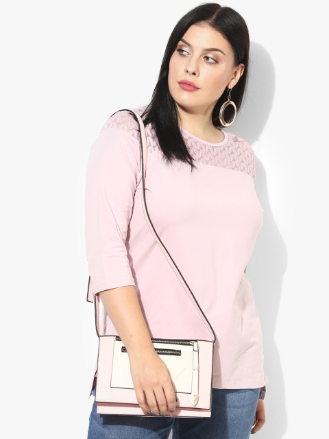 

aLL Plus Size Women Pink Solid Top