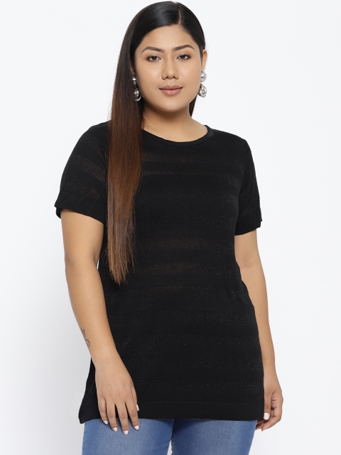 

aLL Plus Size Women Black Striped Top