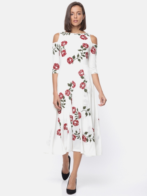 

Ira Soleil Women White Printed Dress
