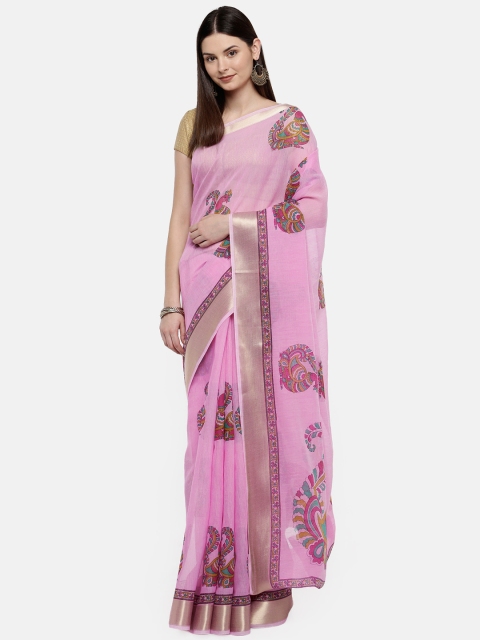 

Rani Saahiba Pink & Multicoloured Polycotton Printed Saree