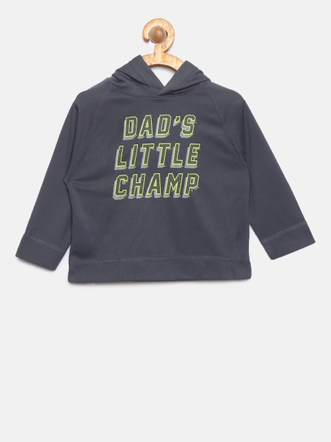 

The Childrens Place Boys Navy Blue Printed Hooded Sweatshirt