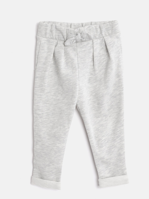 

The Childrens Place Girls Grey Melange Solid Track Pants