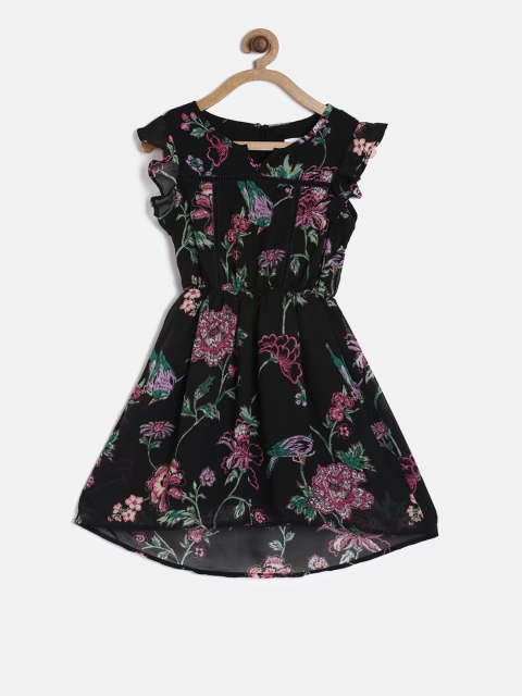 

The Childrens Place Girls Black Printed A-Line Dress