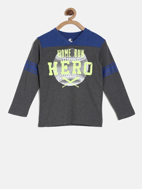 

The Childrens Place Boys Grey Printed V-Neck T-shirt