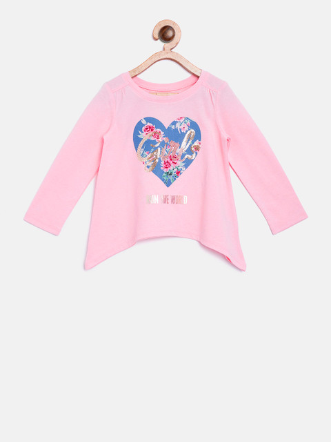 

The Childrens Place Girls Pink Printed A-Line Top