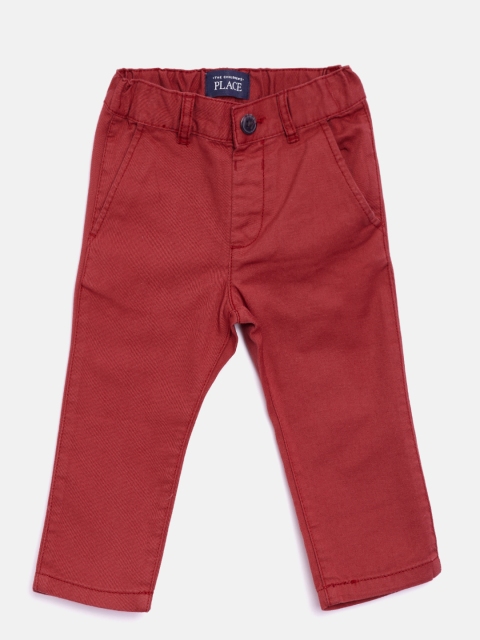 

The Childrens Place Boys Red Regular Fit Solid Chinos