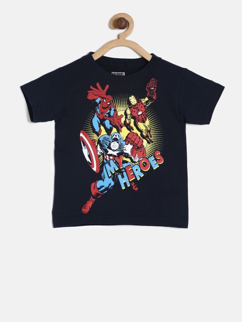 

The Childrens Place Boys Navy Blue Printed Round Neck T-shirt