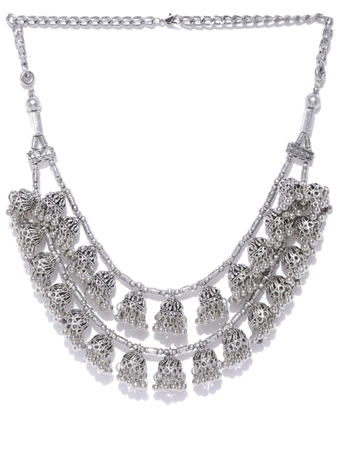 

Infuzze Oxidised Silver-Toned Layered Necklace