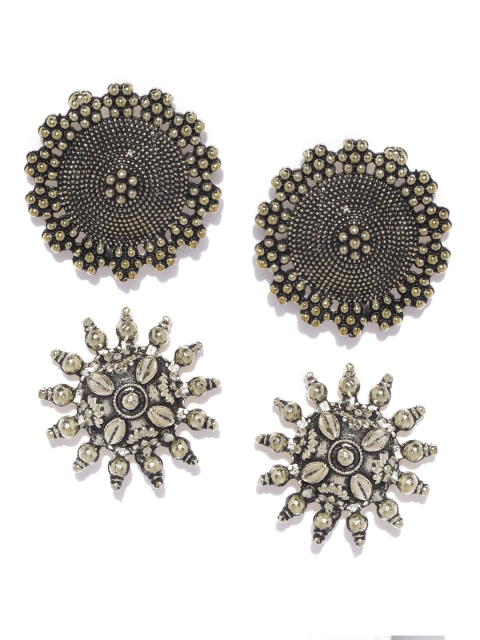 

Infuzze Set of 2 Antique Gold-Toned Stud Earrings