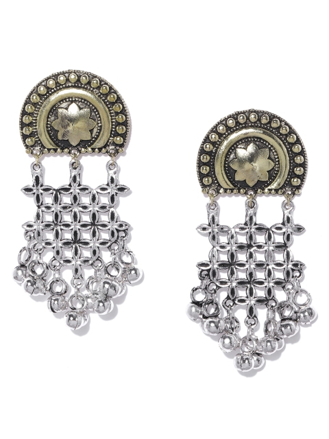 

Infuzze Oxidised Silver-Toned & Gold-Toned Classic Drop Earrings