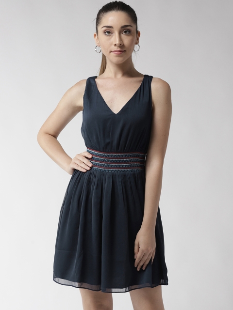 

Tommy Hilfiger Women Navy Blue Solid Fit and Flare Dress