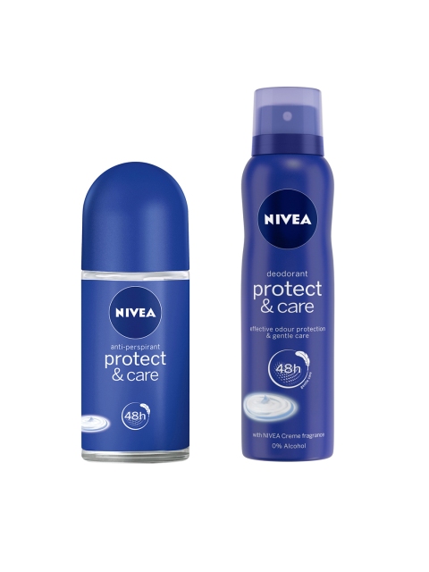Nivea Women Protect & Care Roll-On 48h Deodorant & Protect & Care 48h Deodorant, Navy blue