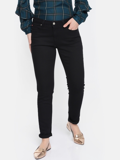 

Lee Cooper Women Black Slim Fit Mid-Rise Clean Look Stretchable Jeans