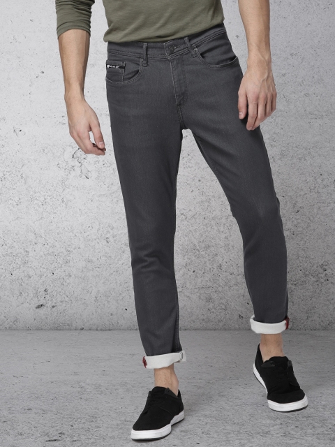 

Ecko Unltd Men Grey Slim Tapered Fit Mid-Rise Clean Look Stretchable Ankle Length Jeans