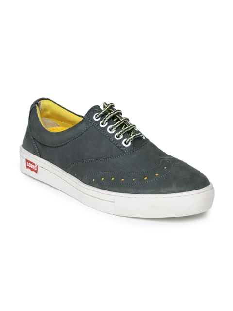 

Levi's Men Charcoal Grey Leather Casual Shoes
