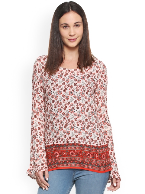 

Allen Solly Woman Off-White Printed Boxy Top
