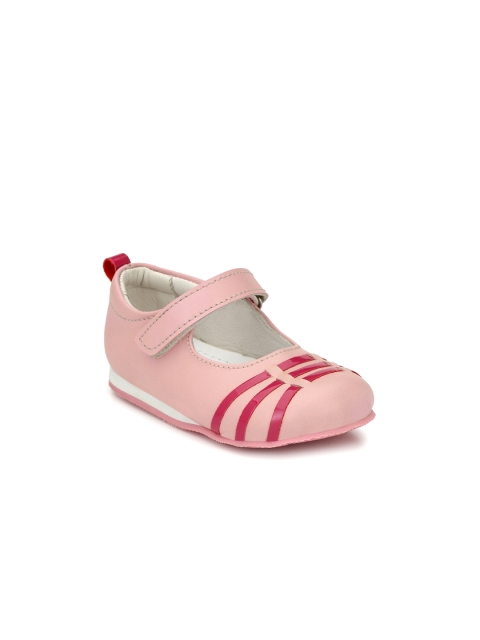 

TUSKEY Girls Pink Striped Leather Ballerinas