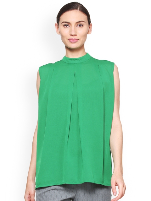 

Van Heusen Woman Green Solid Boxy Top