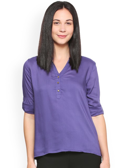 

Van Heusen Woman Purple Solid Shirt Style Top
