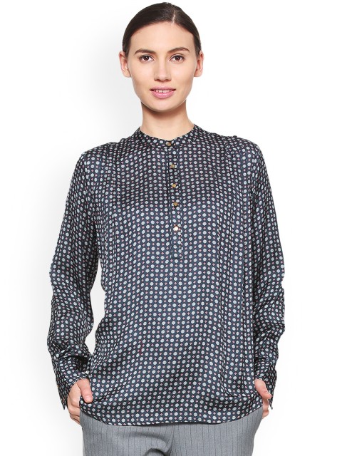 

Van Heusen Woman Navy Blue Printed Top