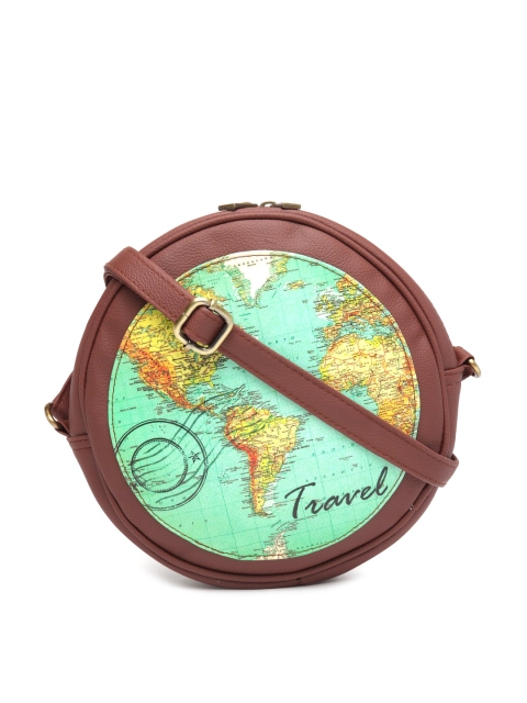 

BandBox Green & Brown Printed Sling Bag