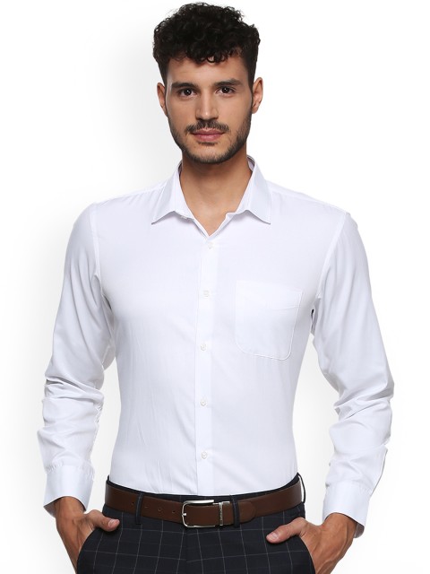 

Peter England Men White Slim Fit Self Design Formal Shirt
