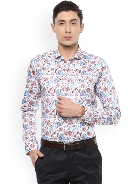 

SIMON CARTER LONDON Men Multicoloured & White Slim Fit Printed Formal Shirt, Multi