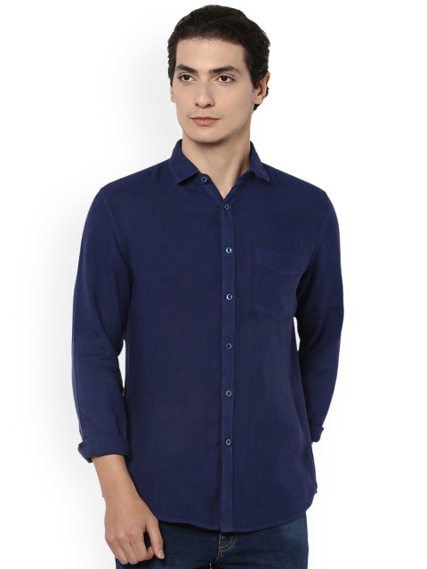 

Van Heusen Sport Men Navy Blue Slim Fit Self Design Casual Shirt