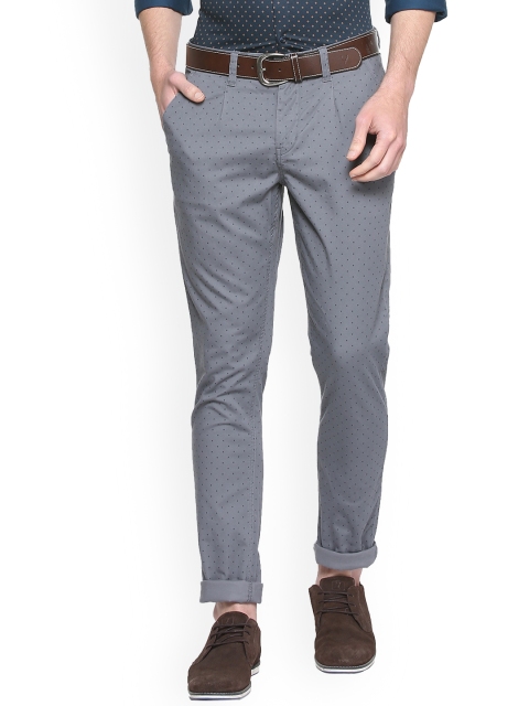 

Van Heusen Sport Men Grey & Black Slim Fit Printed Chinos