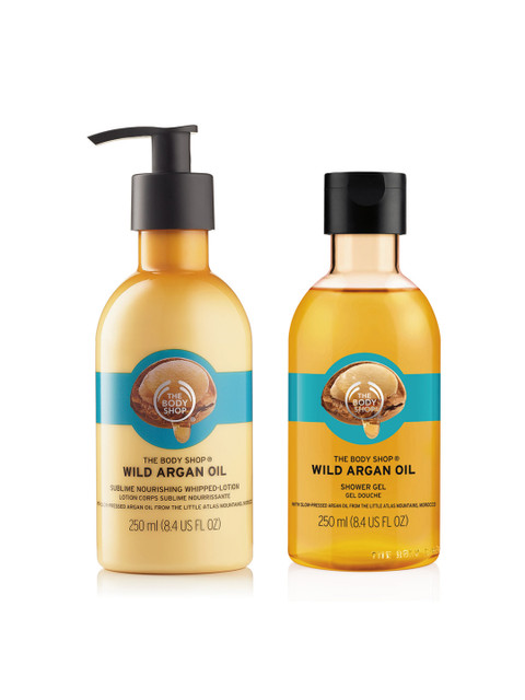 

THE BODY SHOP Unisex Wild Argan Oil Shower Gel & Whipped Body Lotion, White