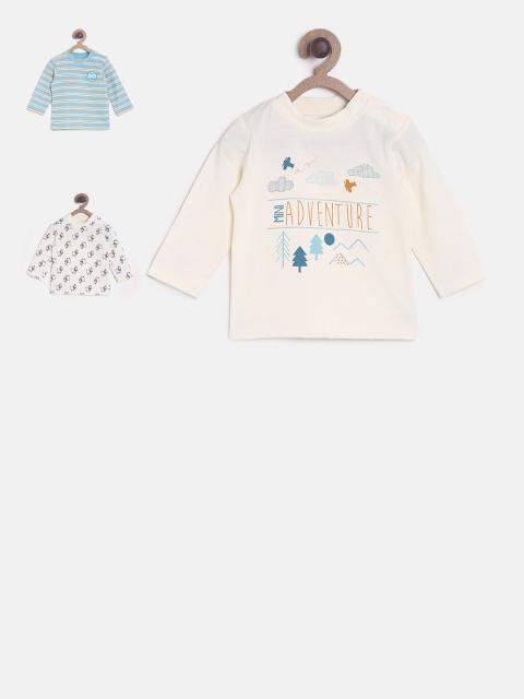 

MINI KLUB Boys Pack of 3 Pure Cotton T-shirts, Multi
