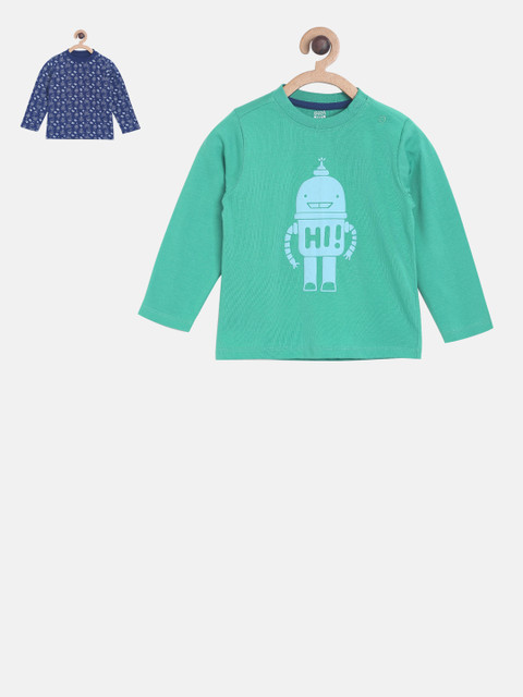 

MINI KLUB Boys Pack of 2 Pure Cotton T-shirts, Multi