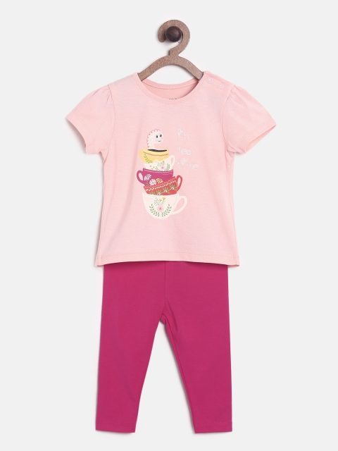 

MINI KLUB Girls Pink Printed T-shirt with Pyjamas