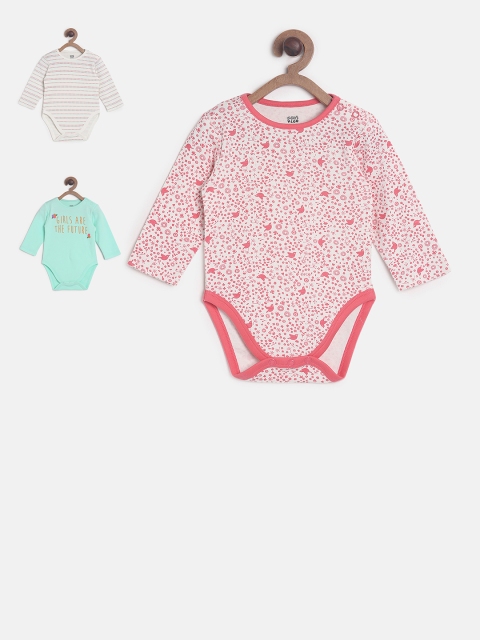 

MINI KLUB Girls Pack of 3 Printed Bodysuits, Multi
