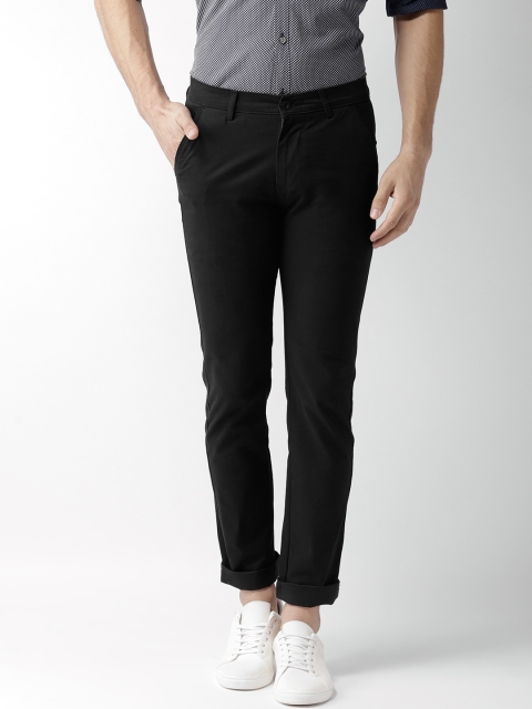 

Rodamo Men Black Slim Fit Solid Chinos