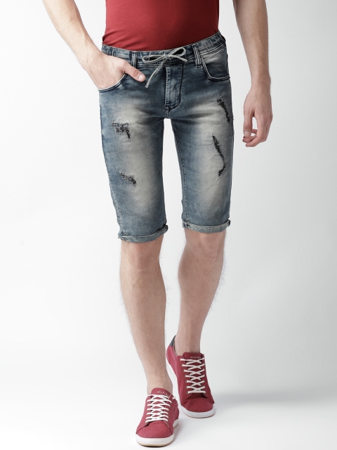 

Rodamo Men Blue Washed Slim Fit Denim Shorts