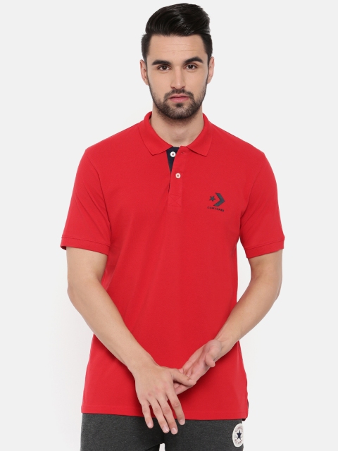 

Converse Men Red Solid Polo Collar T-shirt