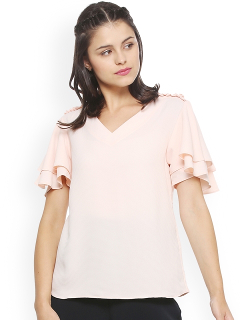 

Allen Solly Woman Women Peach-Coloured Solid A-Line Top