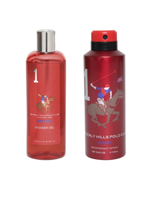 

Beverly Hills Polo Club Sport Men Set of Shower Gel & Deodrant, Red