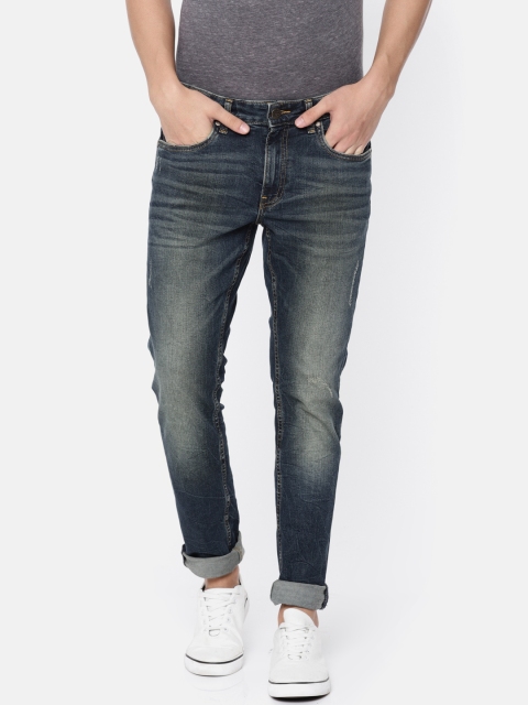 

Jack & Jones Men Blue Skinny Fit Low-Rise Low Distress Stretchable Jeans