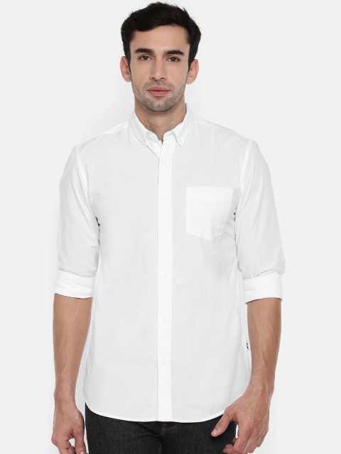 

Jack & Jones Men White Slim Fit Solid Casual Shirt