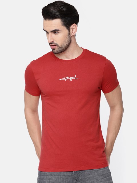 

Jack & Jones Men Red Printed Round Neck T-shirt