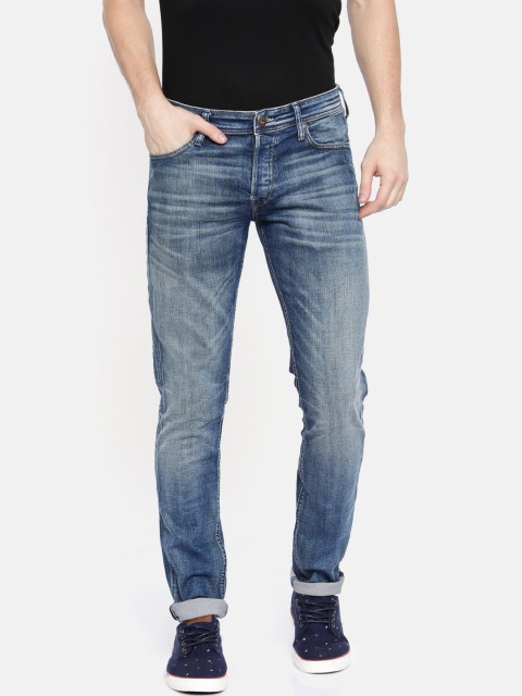 

Jack & Jones Men Blue Glenn Slim Fit Low-Rise Clean Look Stretchable Jeans