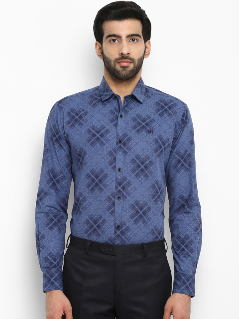 

Raymond Men Blue & Black Slim Fit Checked Formal Shirt