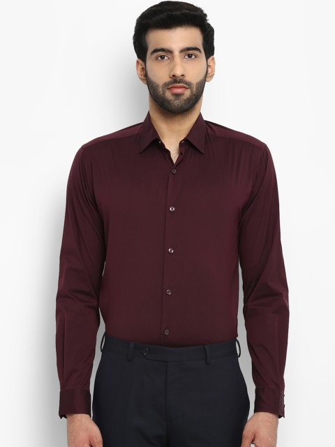 

Raymond Men Maroon Slim Fit Solid Formal Shirt